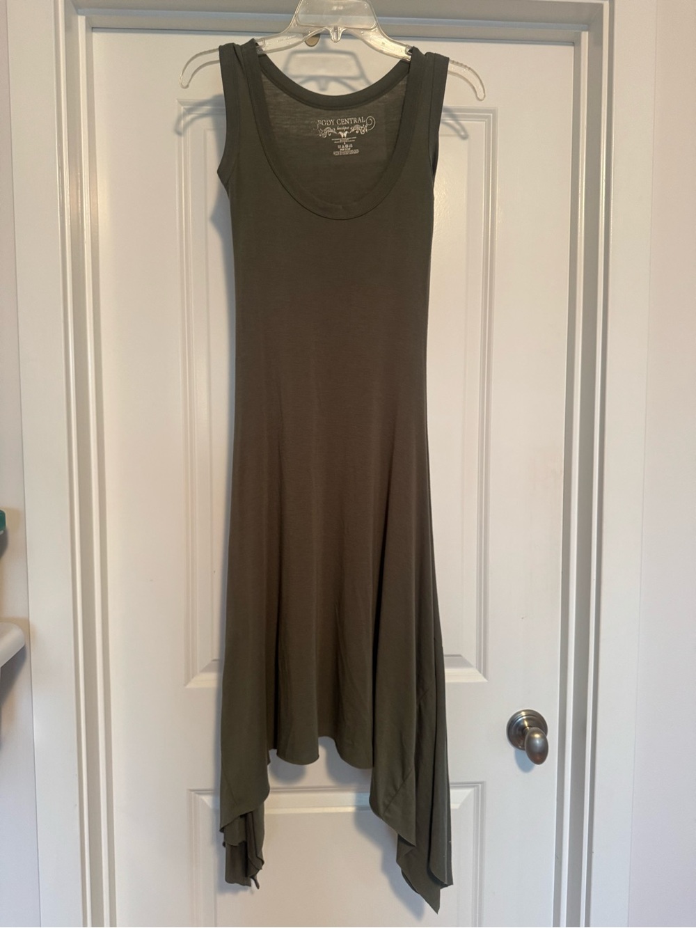 Olive Green Asymmetrical Tank Dress